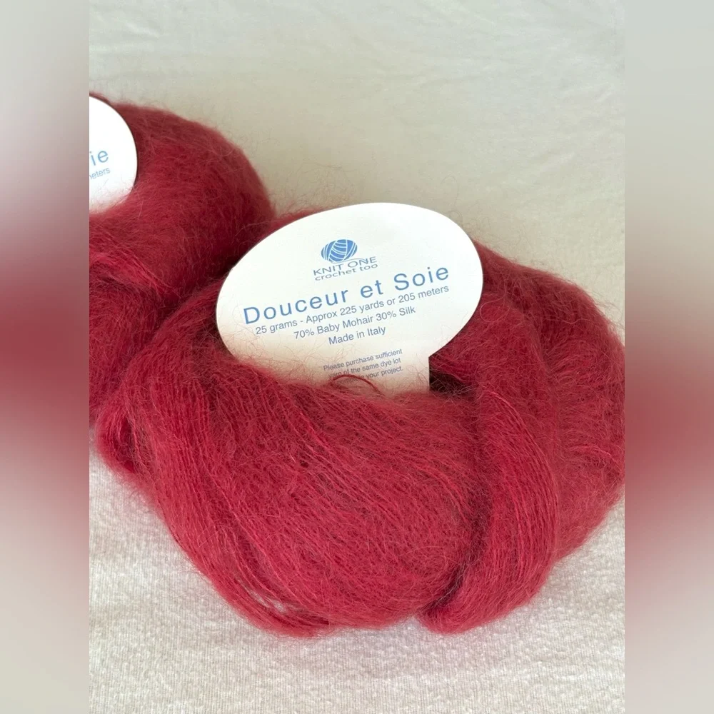 mohair silk reds bundle - douceur et soie Italy yarn - 4 cake x 225yd / 25g - Picture 3 of 6